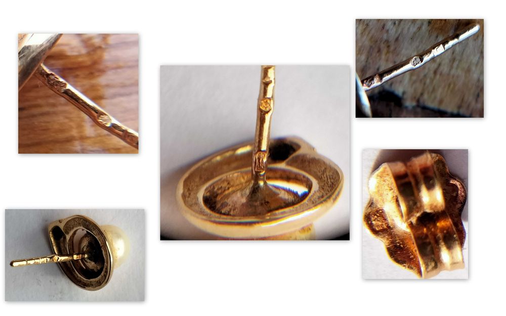 Brincos em ouro Português amarelo 800 (19,2Kt) com perola de 55mm