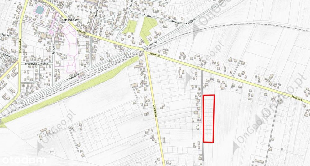 Działki Unisław 1300–1552 m² przy asfalcie, warunki zabudowy - Widok 2