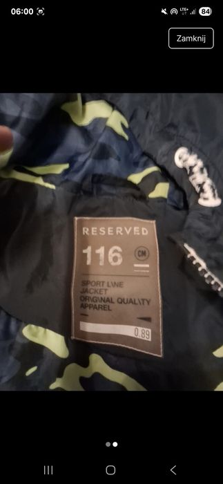 Kurtka dla chłopczyka 116 reserved