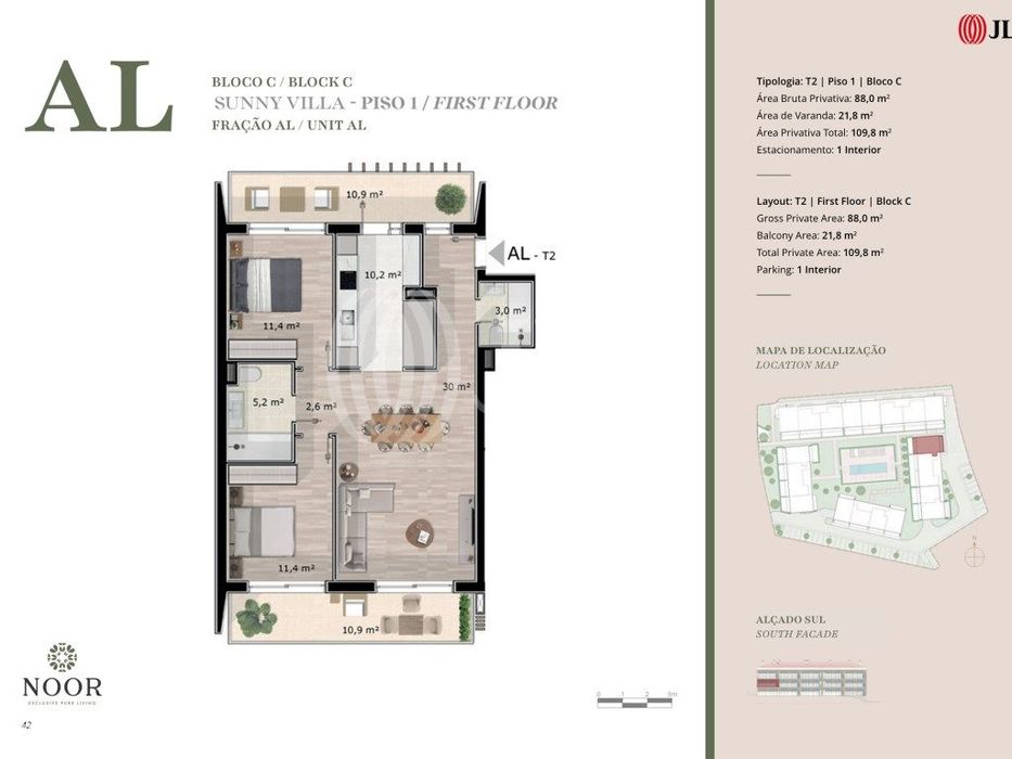 Apartamento T2, novo, no NOOR - Exclusive Pure Living, Tavira, Algarve