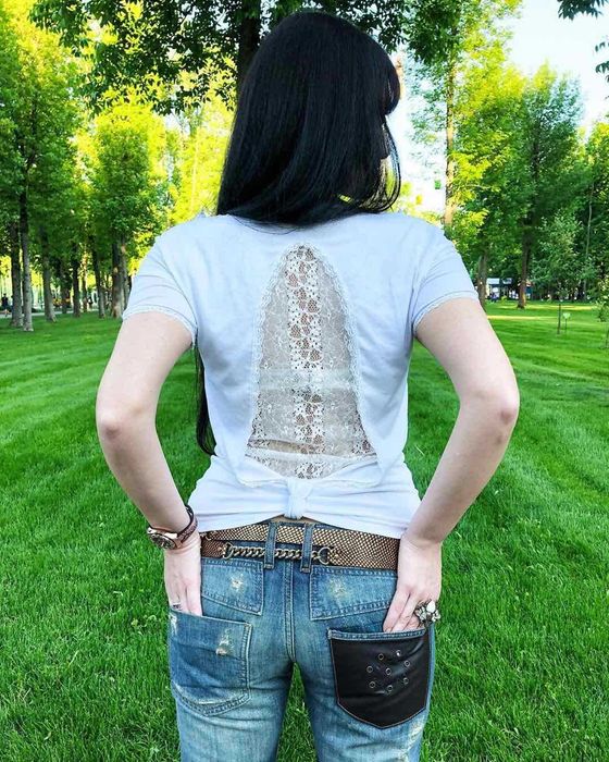 Футболка с иконой и гипюром Celyn B Elisabetta Franchi