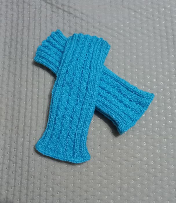 Rękawiczki mitenki z włóczki
