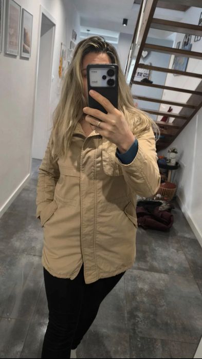 Kurtka, parka damska beżowa rozmiar M