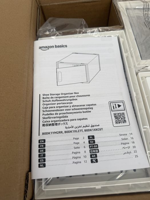 Składany organizer na buty 12szt. biały Amazon Basics do szafy zestaw