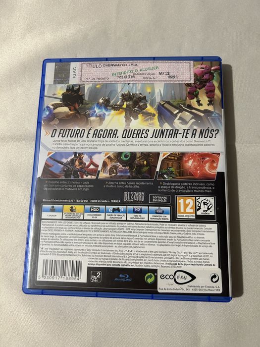 Jogo Overwatch para ps4