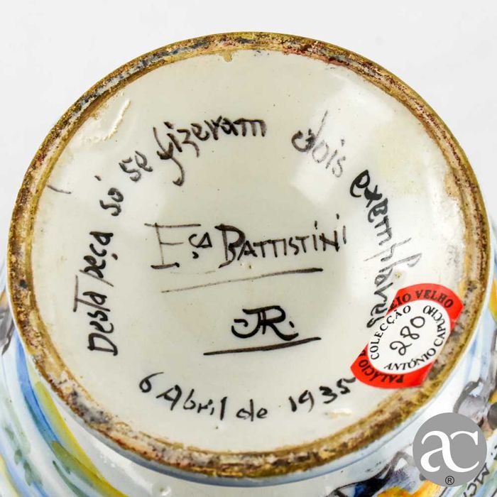 Jarra faiança Battistini Maria de Portugal, Colecção António Capucho