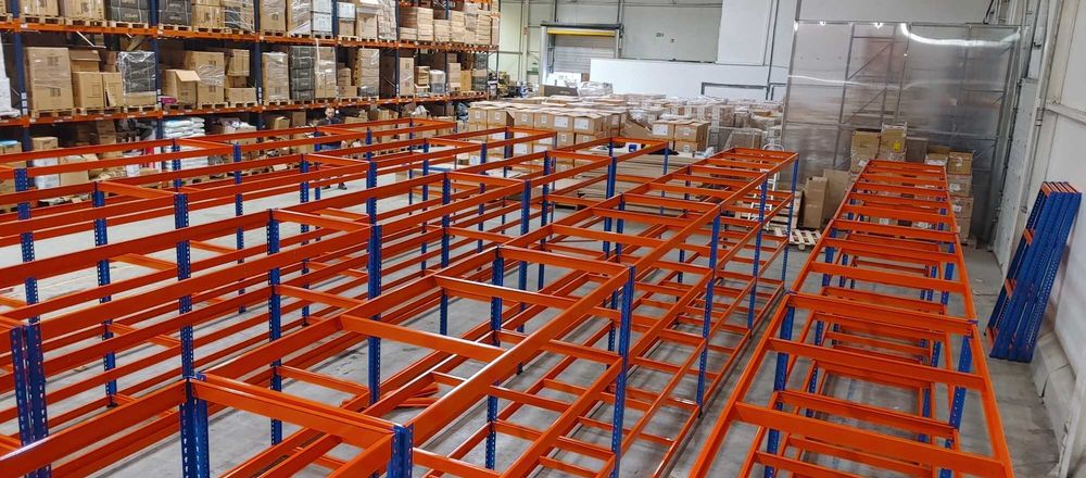 Regał Magazynowy 250x90 cm Solidna Półka Stabilny