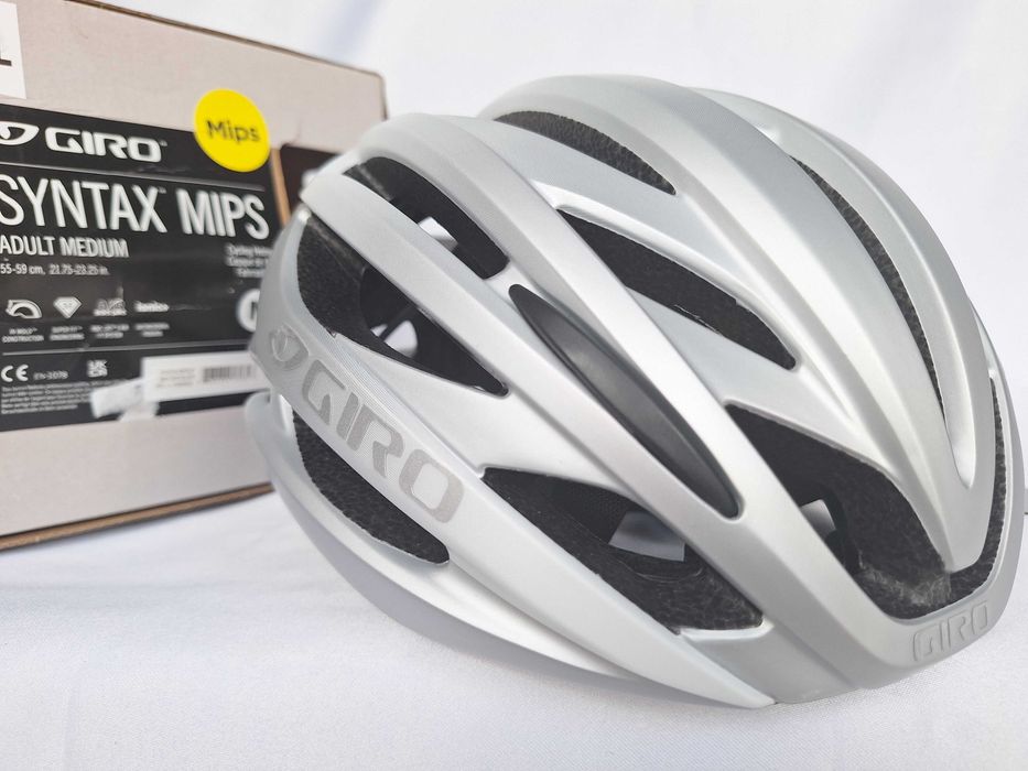 Kask rowerowy Giro Syntax Mips Mat White Silver M 55-59cm