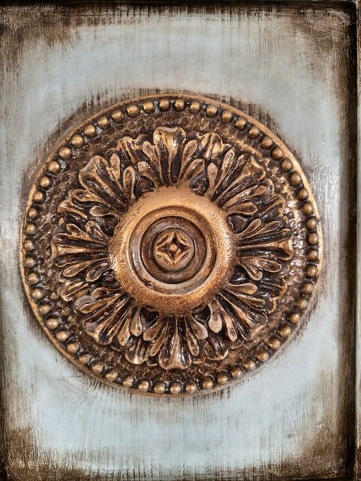 Obraz na drewnianej desce, panel ozdobny z 100 letnią ramą