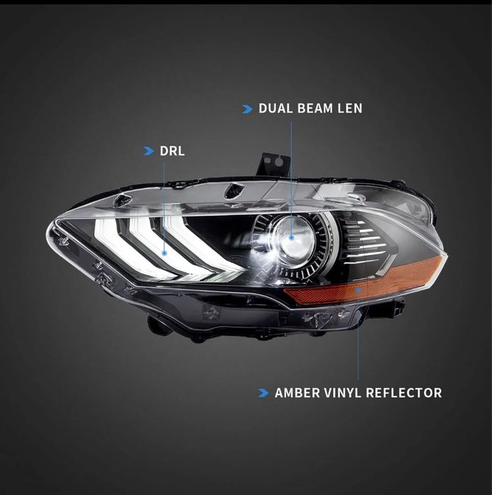 Ford Mustang lampy przód led full 2018-21