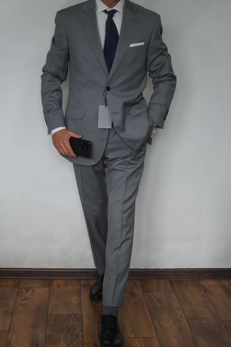 Vistula garnitur rozmiar 62/3XL 188/124/114 grafit 100% wełna Marlane Slim Tailored