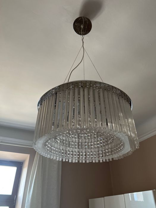 Krysztalowy zyrandol w stylu art deco/retro Stan bardzo dobry