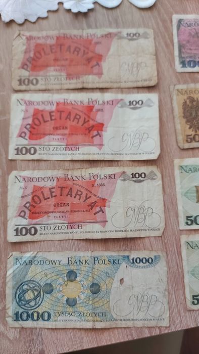 Zestaw banknotów prl
