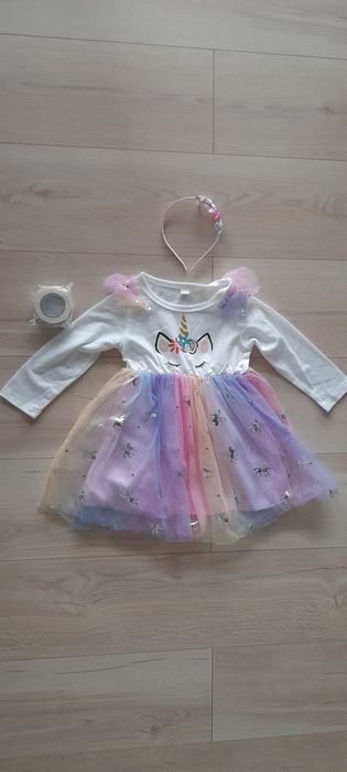 Nowa sukienka unicorn jednorożec 18-24, 86-92, 2 lata urodziny gratisy