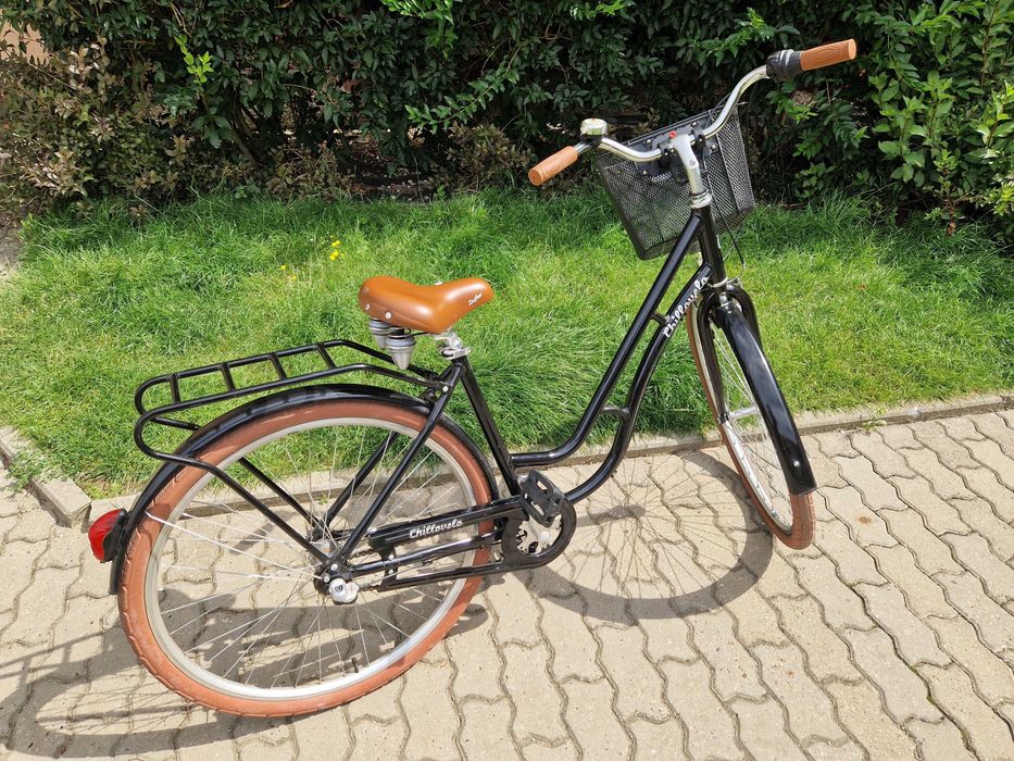 Rower miejski CHILLOVELO BLACK COFFEE LADY 28" + Koszyk + Dzwonek