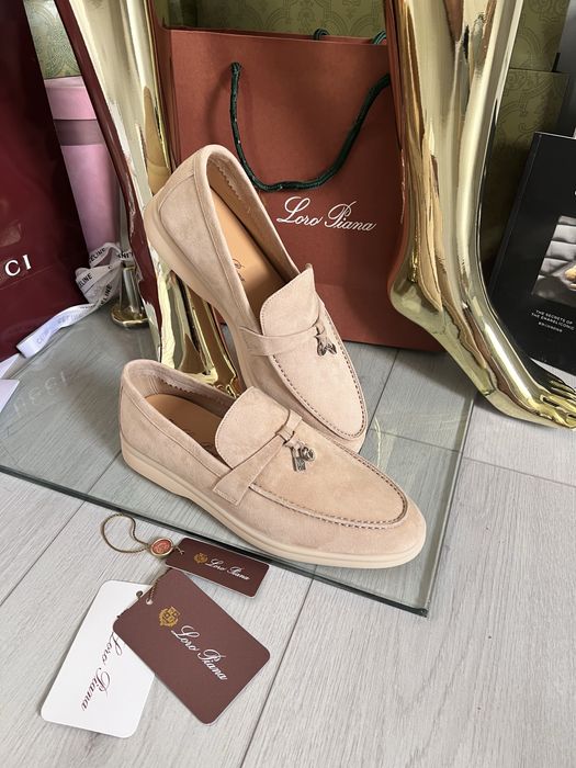 Лофери бежеві Loro Piana Summer Walk lux 1:1 лофери LP лоро пиана беж