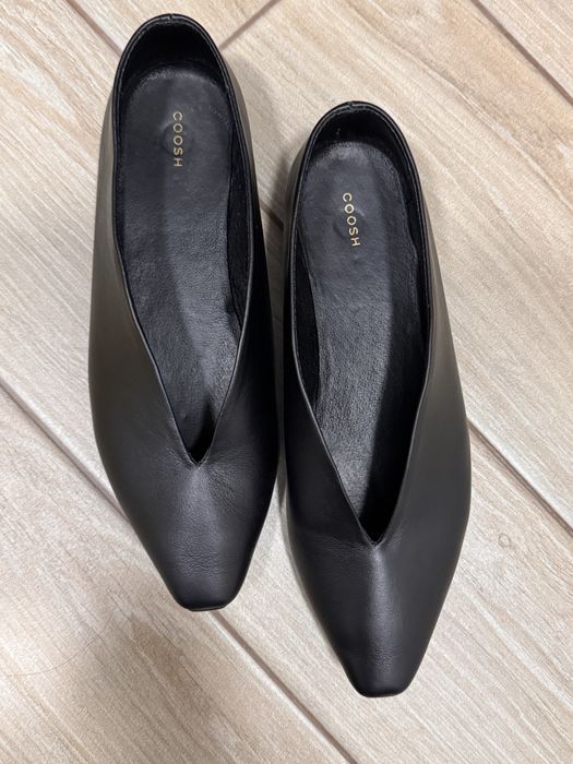 Балетки з натуральної шкіри чорні COOSH