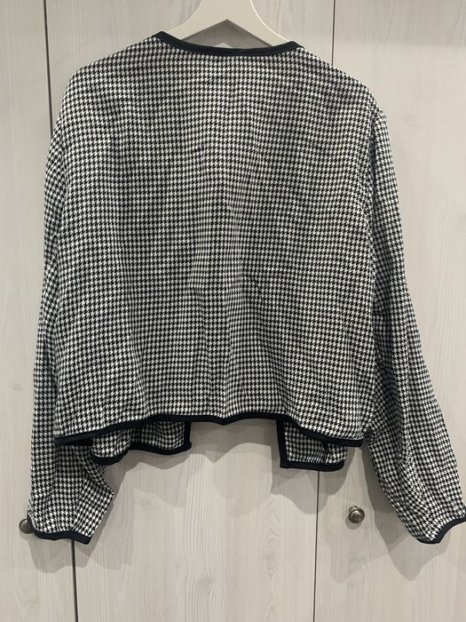 Luźna narzutka marynarka w pepitkę plus size rozmiar 50 nowa