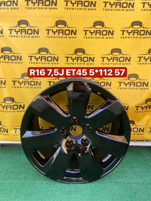 Диски титанові нові R16 5*112 7.5J ET45 DIA57.1 к-т чорні