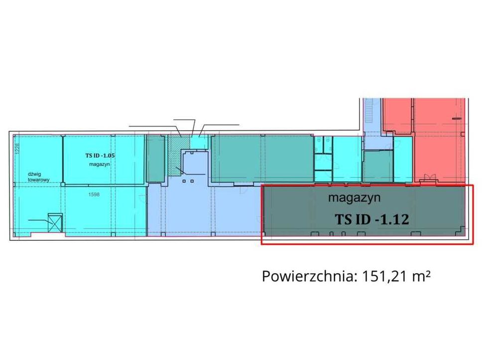 Powierzchnia magazynowa 151,21 m² – Łódź, Piotra Skargi
