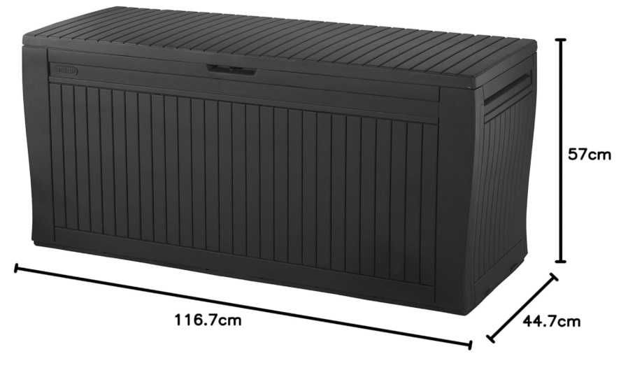Keter Comfy, Skrzynia ogrodowa 270l, 117x45x57 [cm], Grafitowy