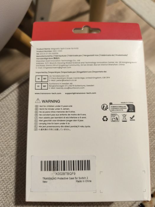 Nintendo switch 2 :Transnovo Magnetic split case