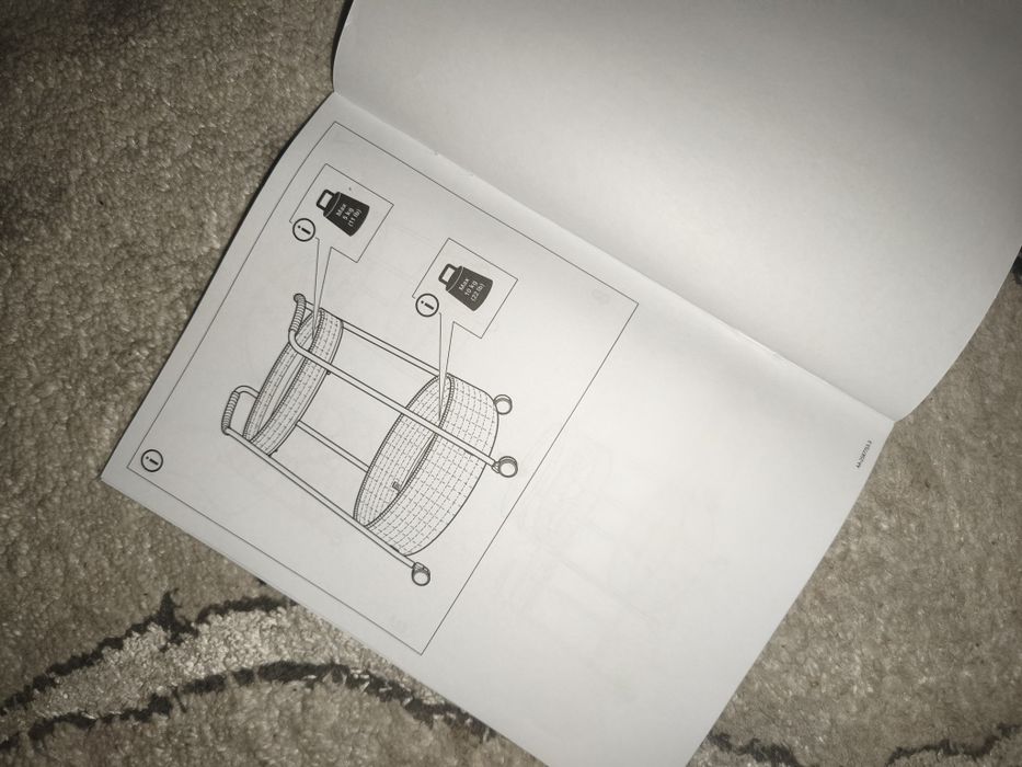 IKEA LUBBAN Stolik na kółkach rattan antracyt