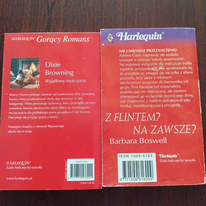 d.  Harlequin z serii,, Gorący romans " 2 sztuki