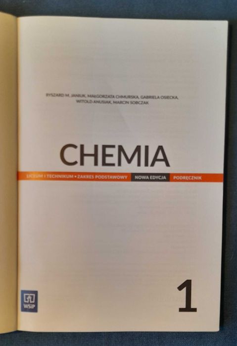 Podręcznik chemia klasa 1 WSiP