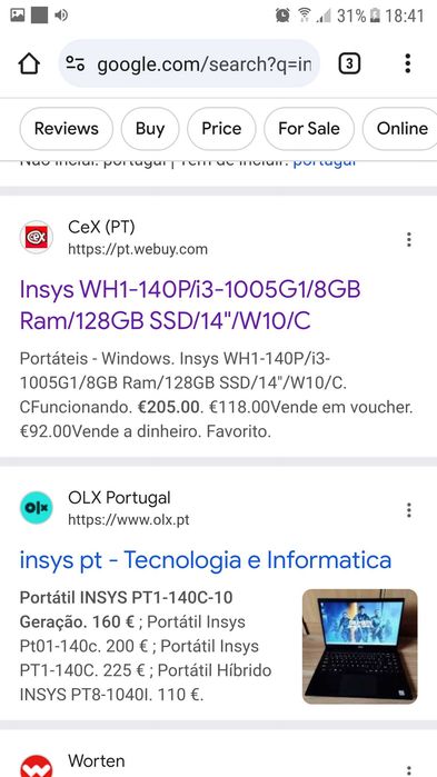 Portateis Insys  Hp15 PAVILLION