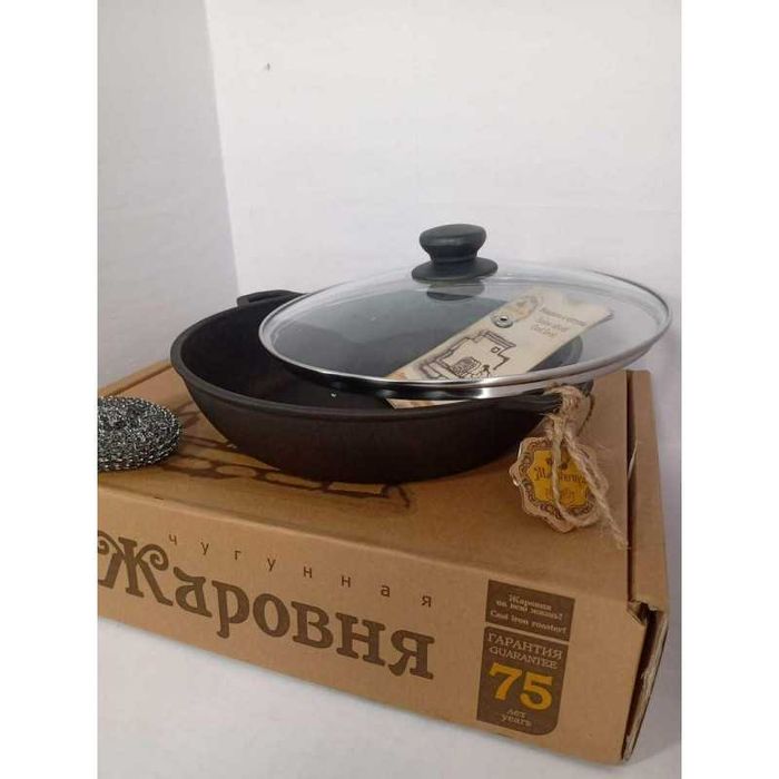 Сковорода жаровня чугунная 32*6 см. без крышки