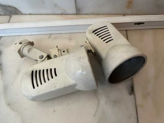 Carril e 2 projectores, branco, usado