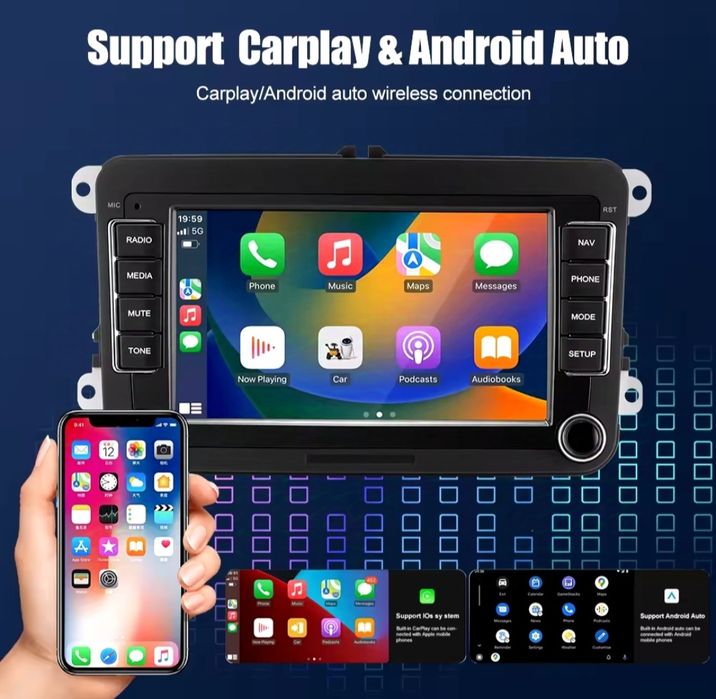 Autorádio Rádio Vw Volkswagen Carplay Android