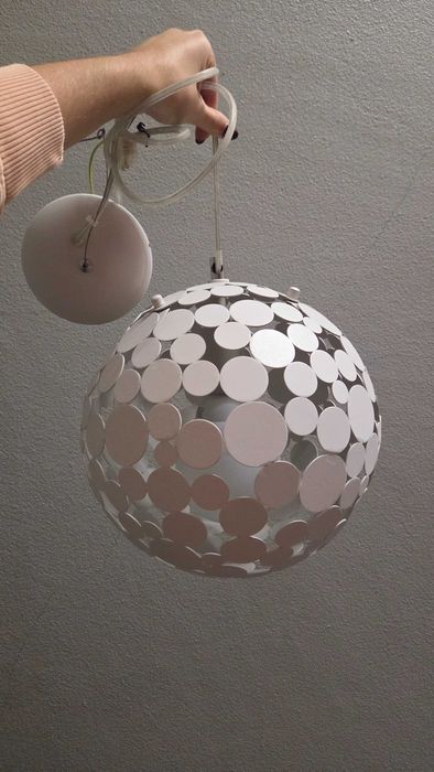 Candeeiro tecto metal branco