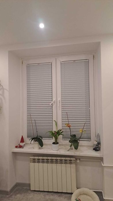 Rolety plisowane plisy szare bez sznurka 4 sztuki na okno 150x52 cm