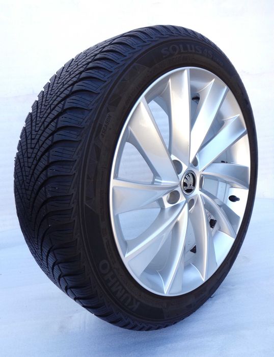 FELGI Koła 18 SKODA SuberB 5x112 ET44 Oryginalne opony całoroczne Kumho 235/45/18 2023r