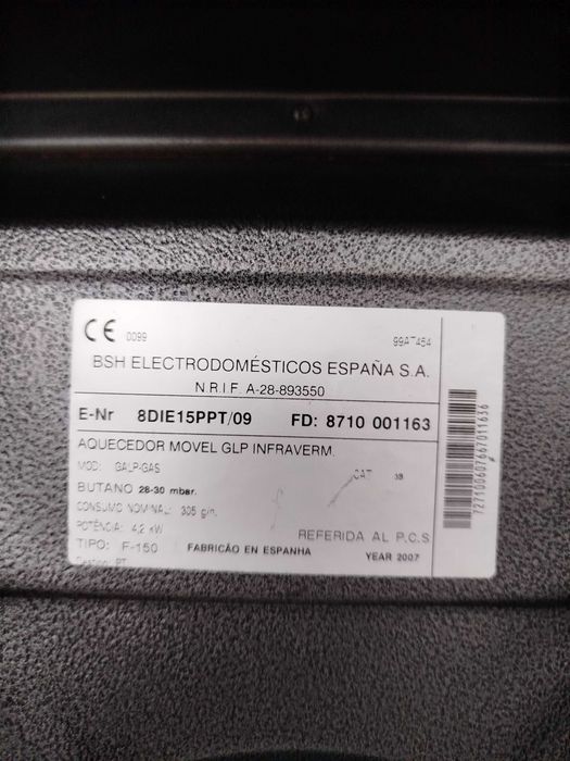 Aquecedor móvel glp infravermelho Galp