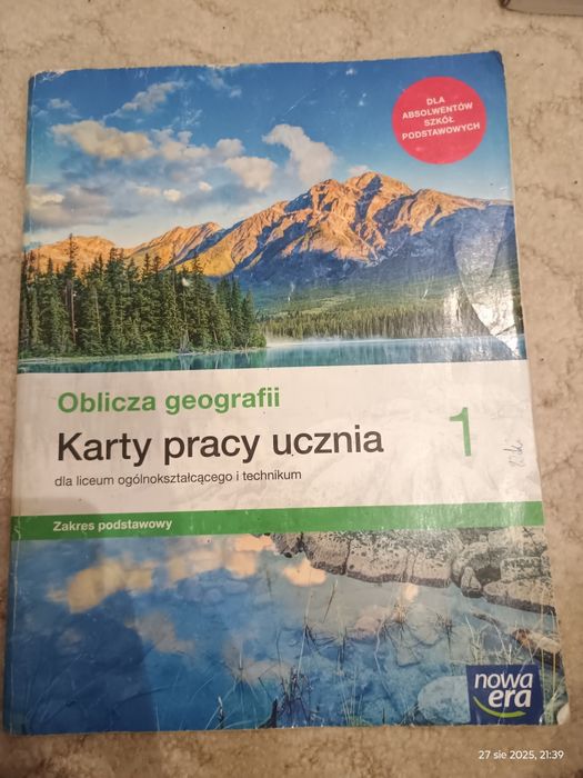 Karta pracy ucznia do geografii dla klasy pierwszej szkoły średniej