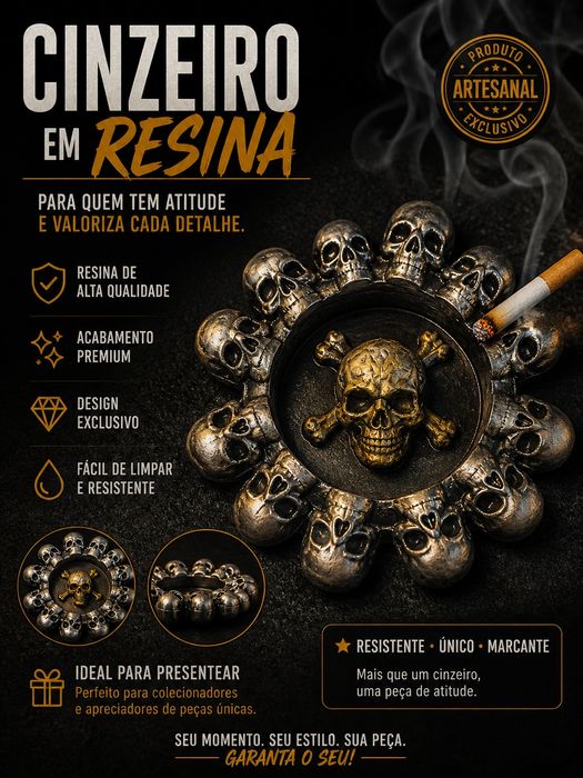 Peças em Resina Artesanais – Cinzeiros, Porta-Chaves, Abre-Latas e Personalizados