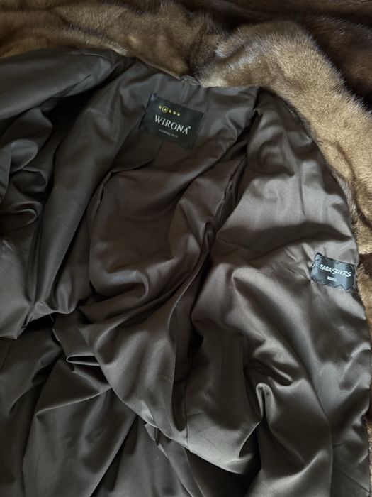 Норкова шуба 48-50, колір соболь 135 см, норка довга