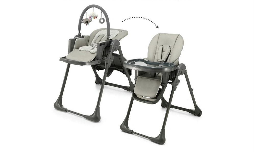 Стільчик для годування 2 в 1 Kinderkraft Tummie Grey