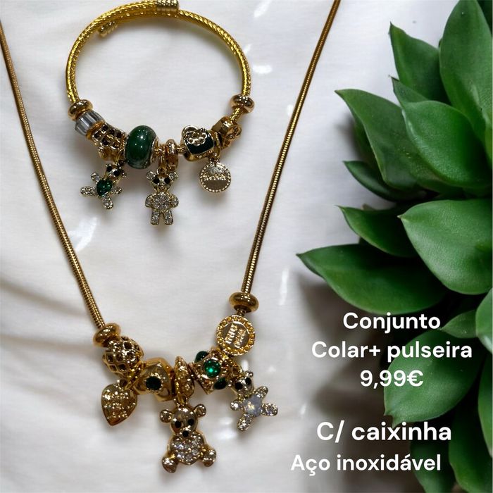 Colar+pulseira aco inoxidavel