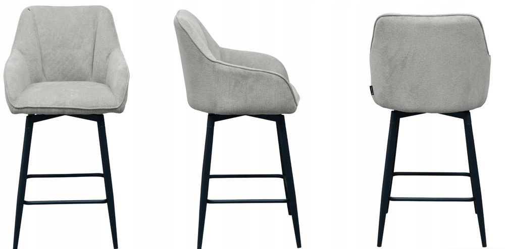 hoker obrotowy szary czarne nogi