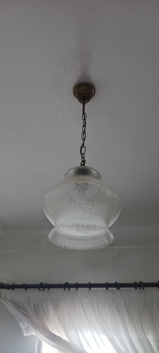 Conjunto de candeeiros com abajour de vidro