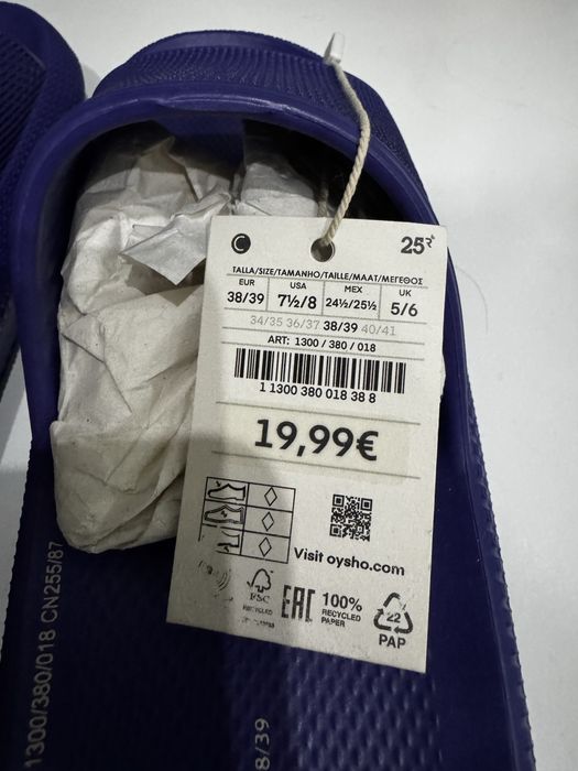 Oysho шлепанцы 38-39 размер