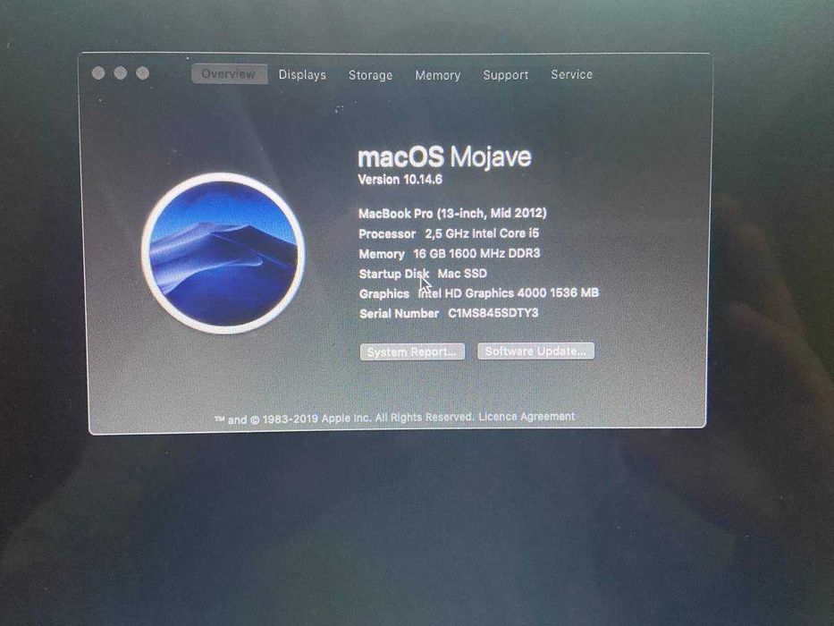 Macbook Pro Mid 2012 | i5 | 16GB RAM | 460GB SSD