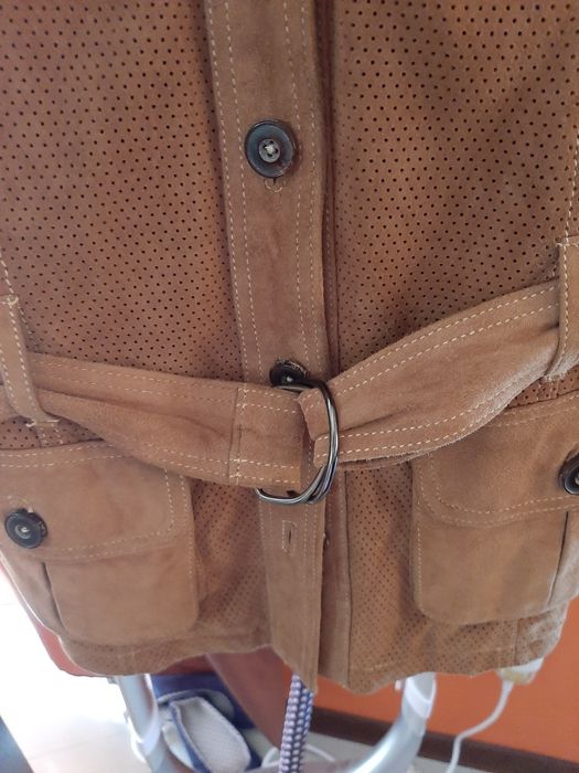 Massimo Dutti kamizelka ze skóry naturalnej r.M.