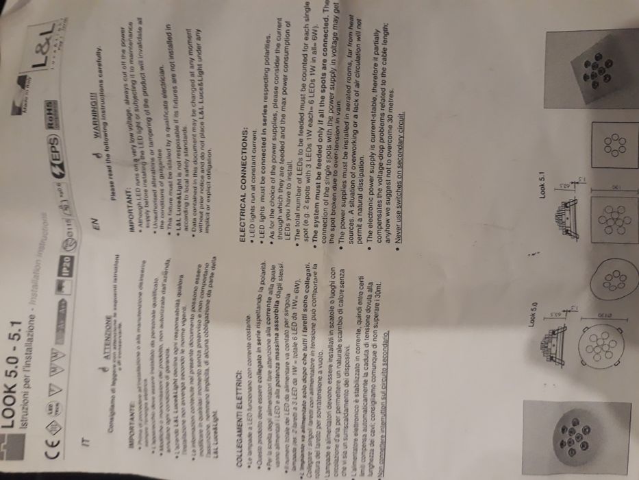 Projetor LED RGB L&L italy 500mA