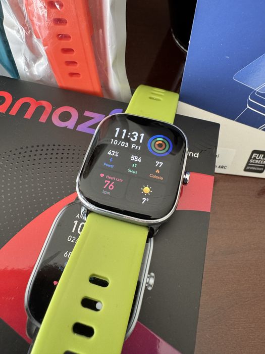 Smartwatch Amazfit GTS 4 Mini jak NOWY - bogaty zestaw akcesoriów