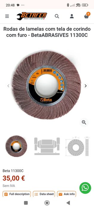 Lixa ou lamelas para esmeril novos da Beta